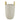 Square-Pattern White Ceramic Vase with Double Gold Rings