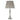 Elegant Silver Table Lamp with Glass Accents and Gray Shade